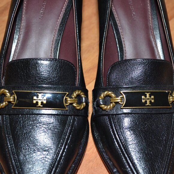 Tory Burch Perfect black leather Perrine Pointed Toe Pump/Heels, sz 9M - Picture 6 of 14